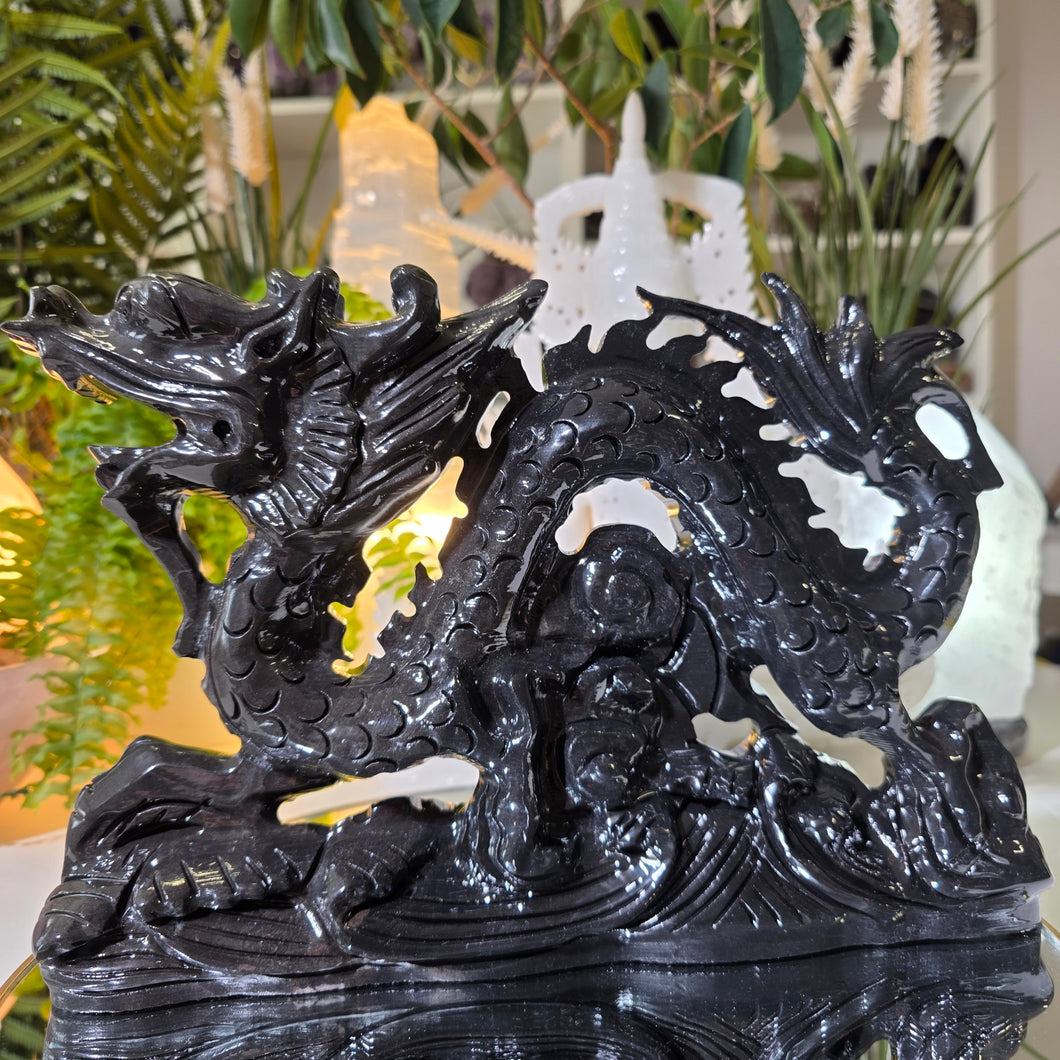 Kalkstein Drachen Carving