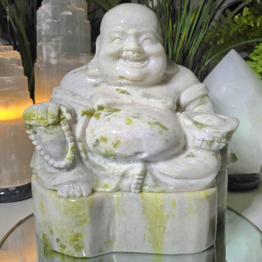 XL Serpentin Marmor Buddha