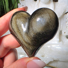 Lade das Bild in den Galerie-Viewer, Obsidian Herz mit goldenem Flash
