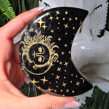 Lade das Bild in den Galerie-Viewer, Obsidian Mond mit Gravur
