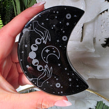 Lade das Bild in den Galerie-Viewer, Obsidian Mond mit Gravur
