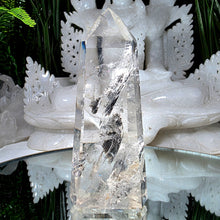 Lade das Bild in den Galerie-Viewer, Rauchiger Bergkristall Turm mit Regenbögen
