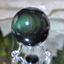 Lade das Bild in den Galerie-Viewer, Regenbogen Obsidian Kugel mit Stand
