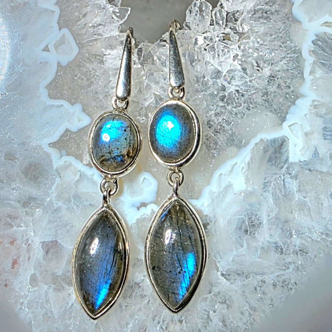 Ohrringe Labradorit Silber