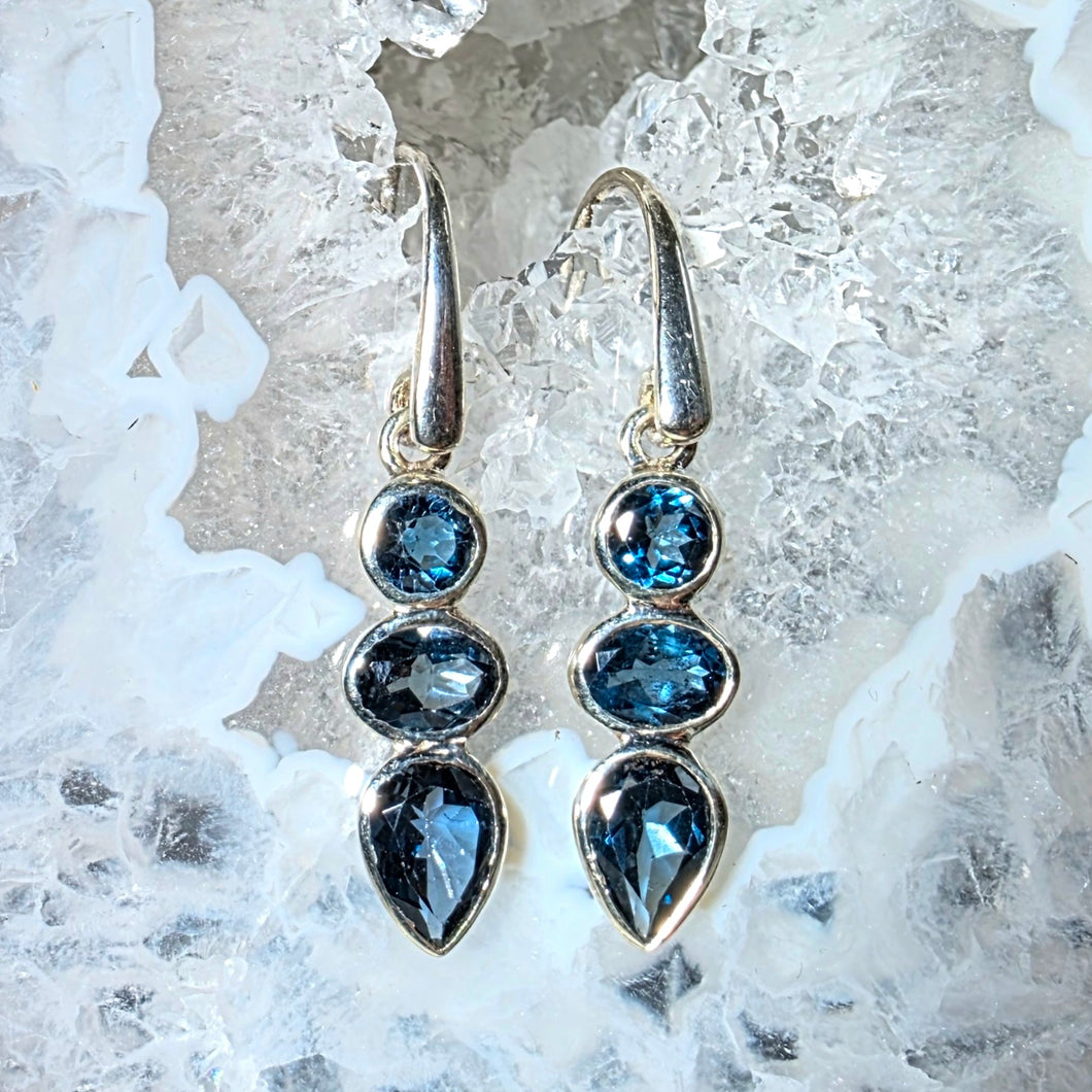 Ohrringe London Blue Topaz Silber