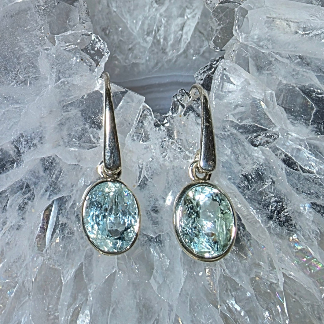 Ohrringe Aquamarin facettiert Silber