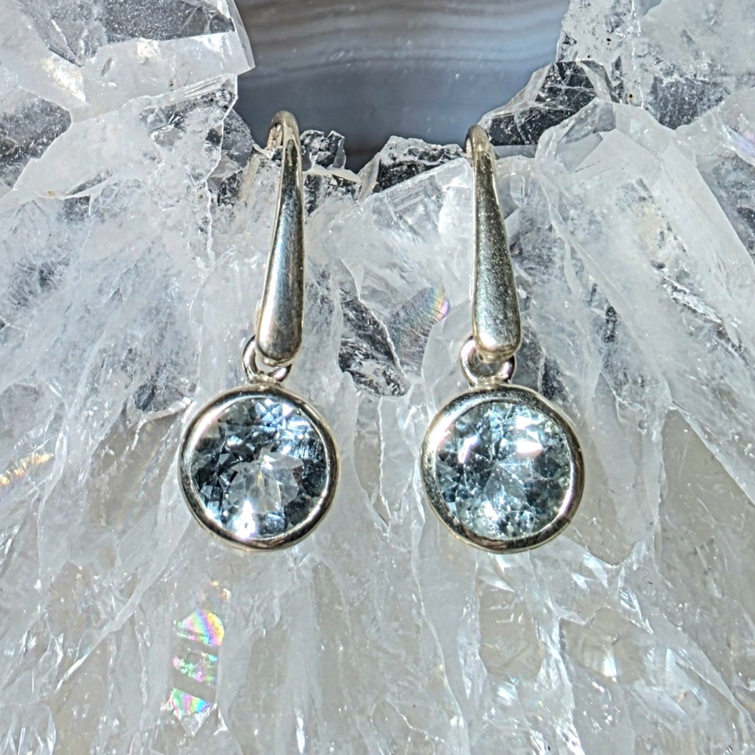 Ohrringe Aquamarin facettiert Silber