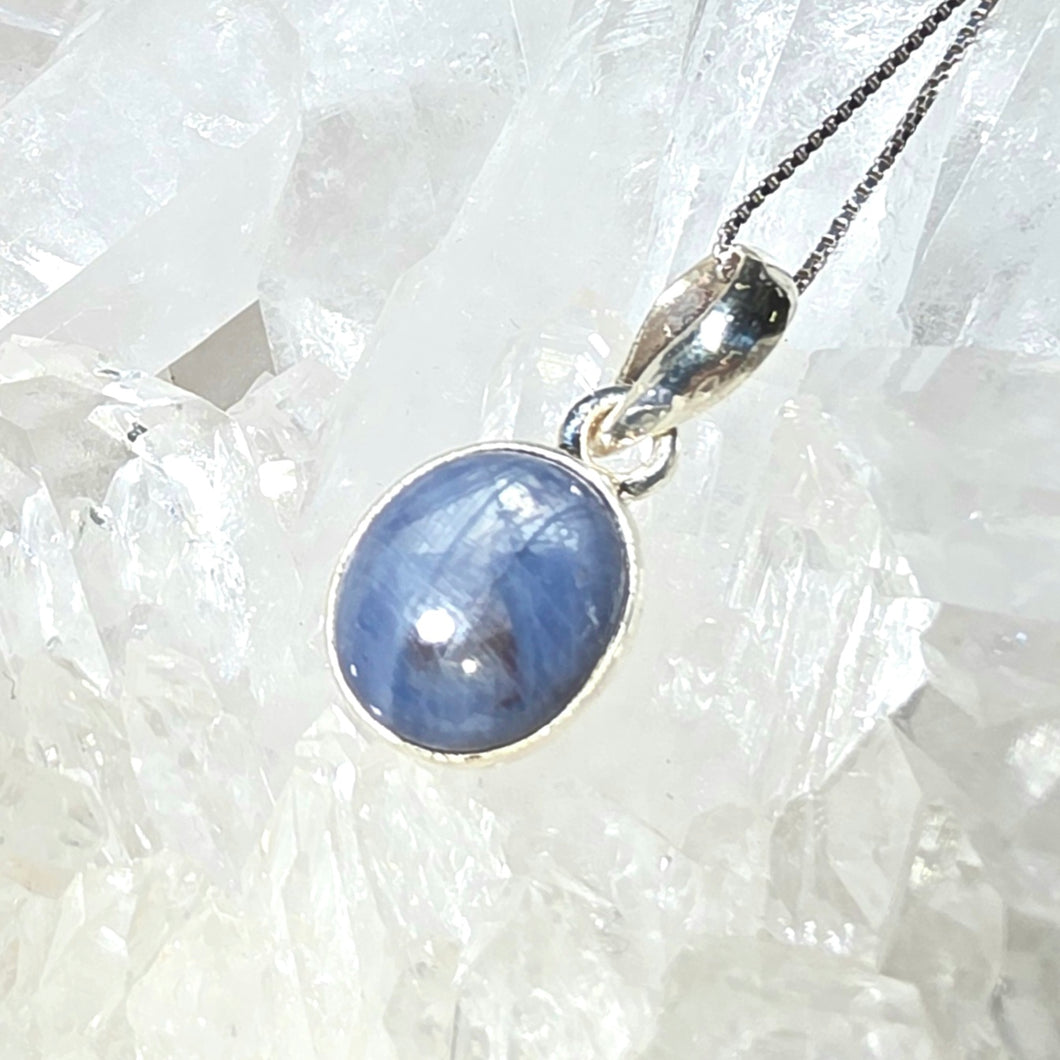 Kettenanhänger Stern Saphir Silber