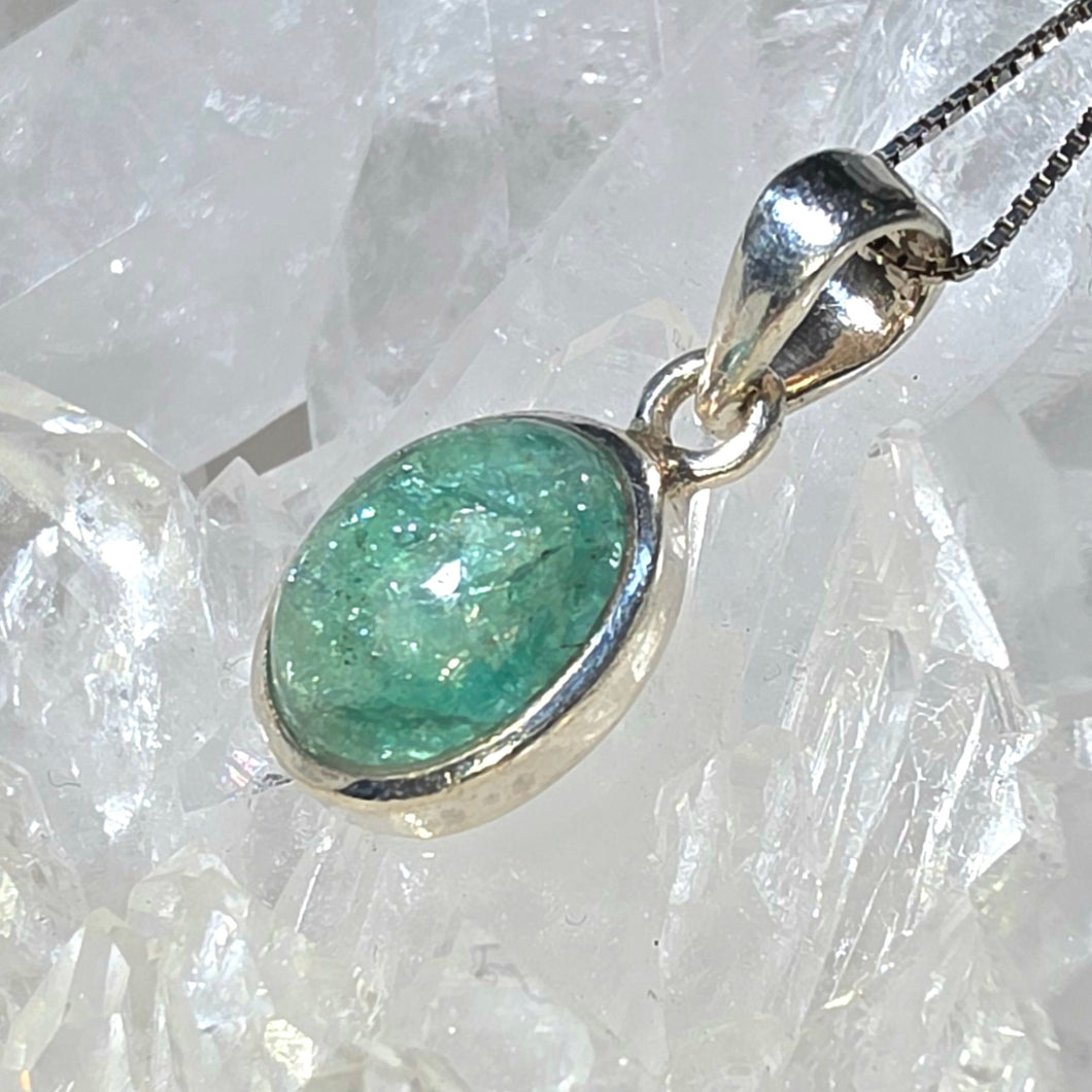 Kettenanhänger Smaragd Silber