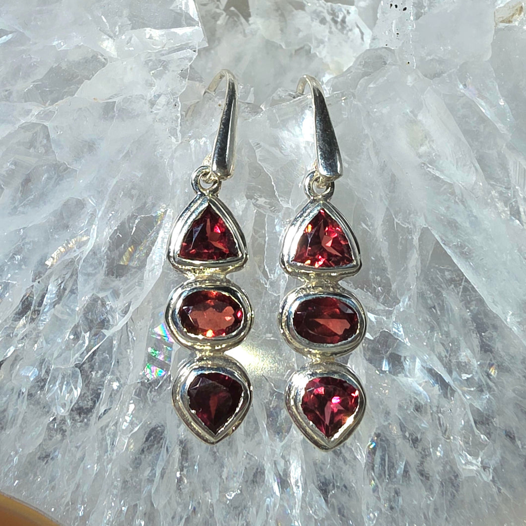 Ohrringe Granat Silber