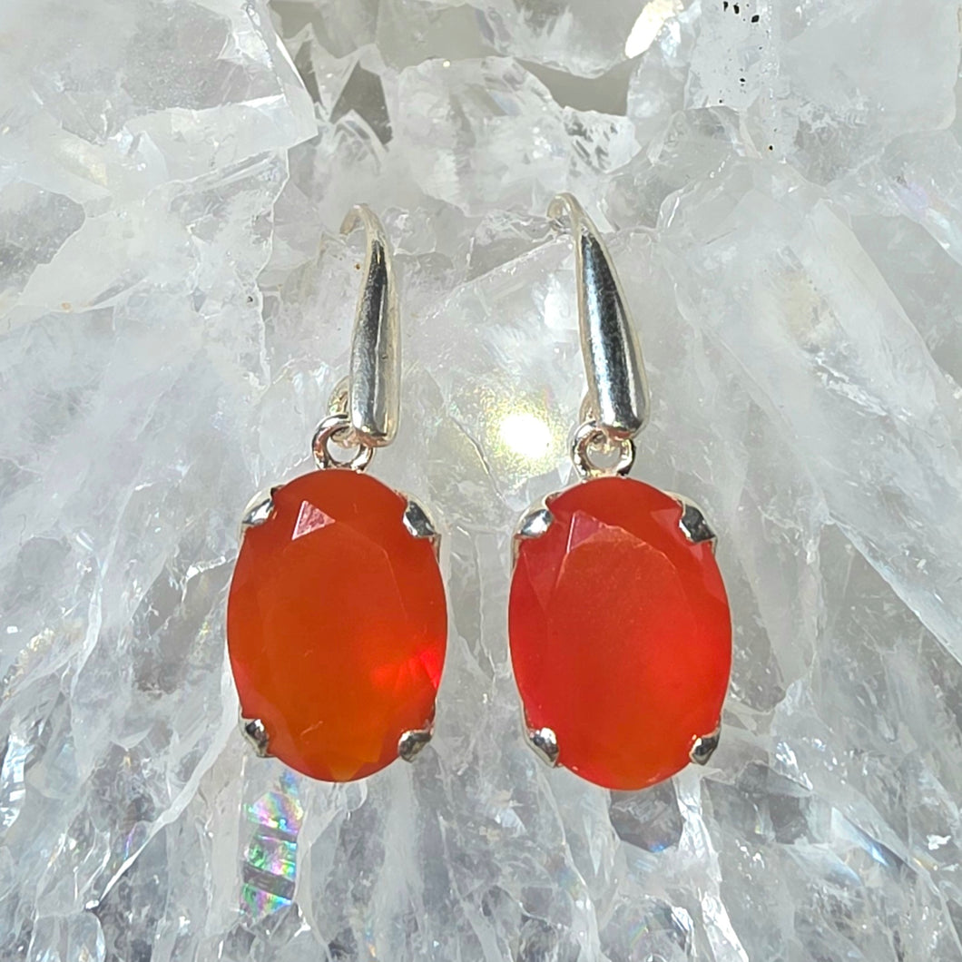 Ohrringe Karneol facettiert Silber