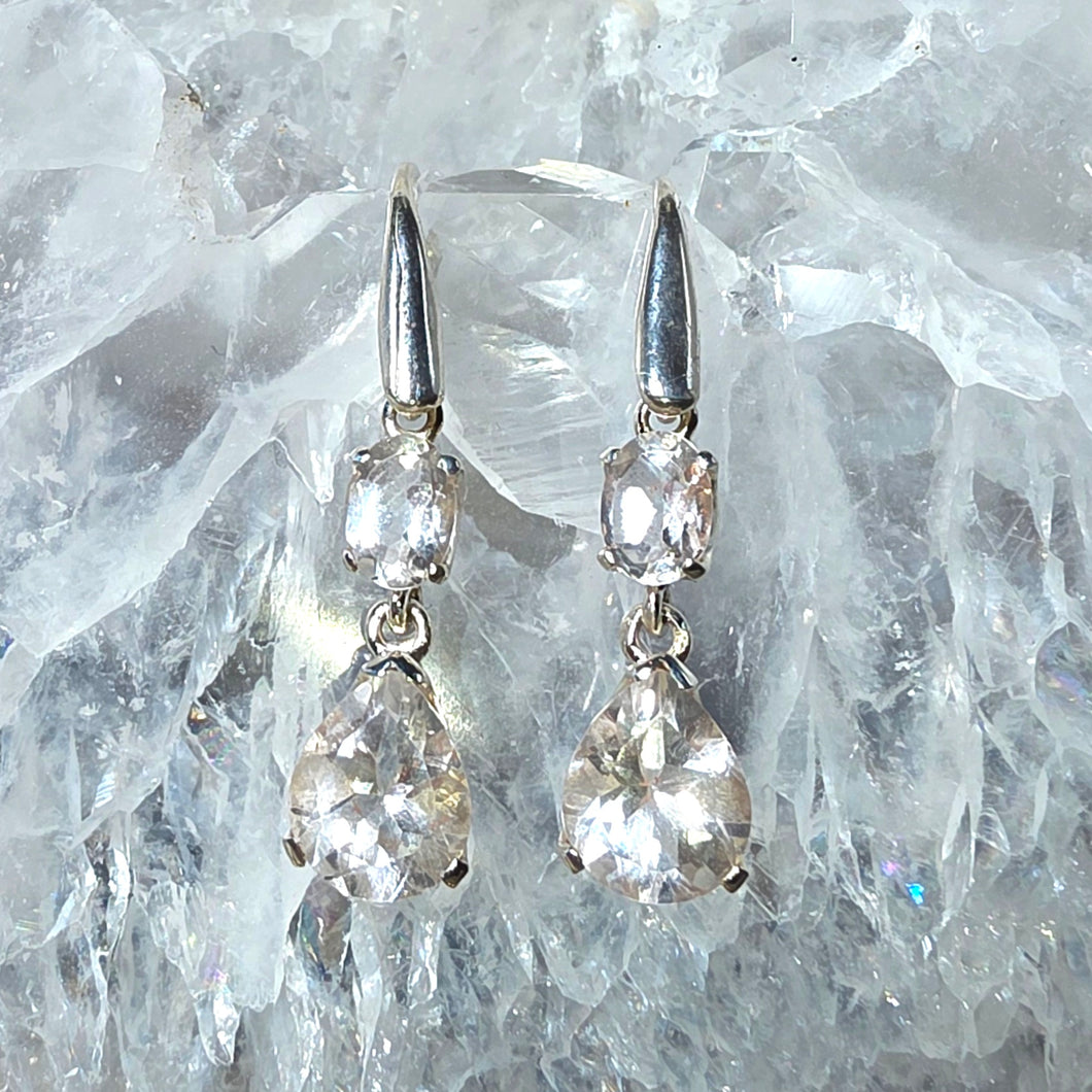 Ohrringe Bergkristall facettiert Silber