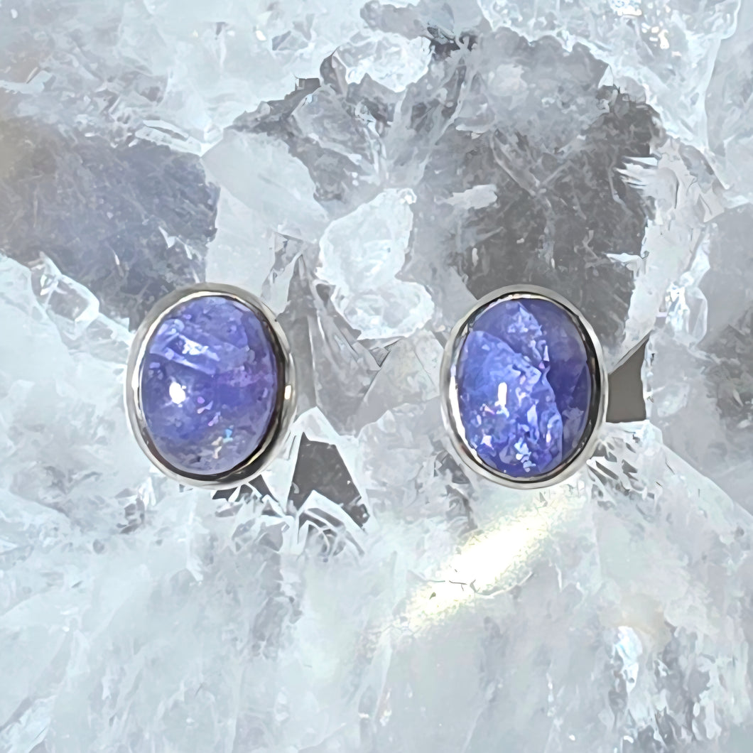 Ohrringe Tansanit Silber