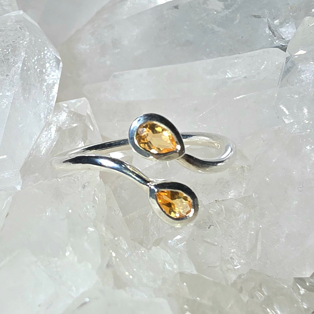 Zwillingsring Citrin Silber (Ringgr. 58-62)