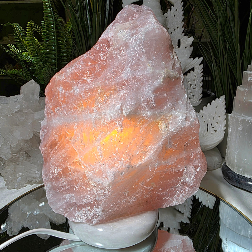 Kristall-Lampe Rosenquarz