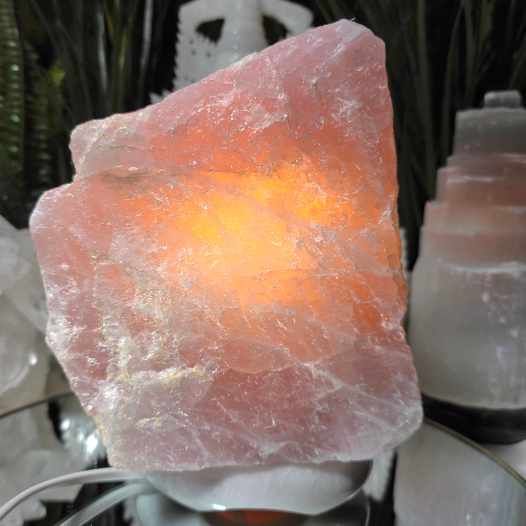 Kristall-Lampe Rosenquarz