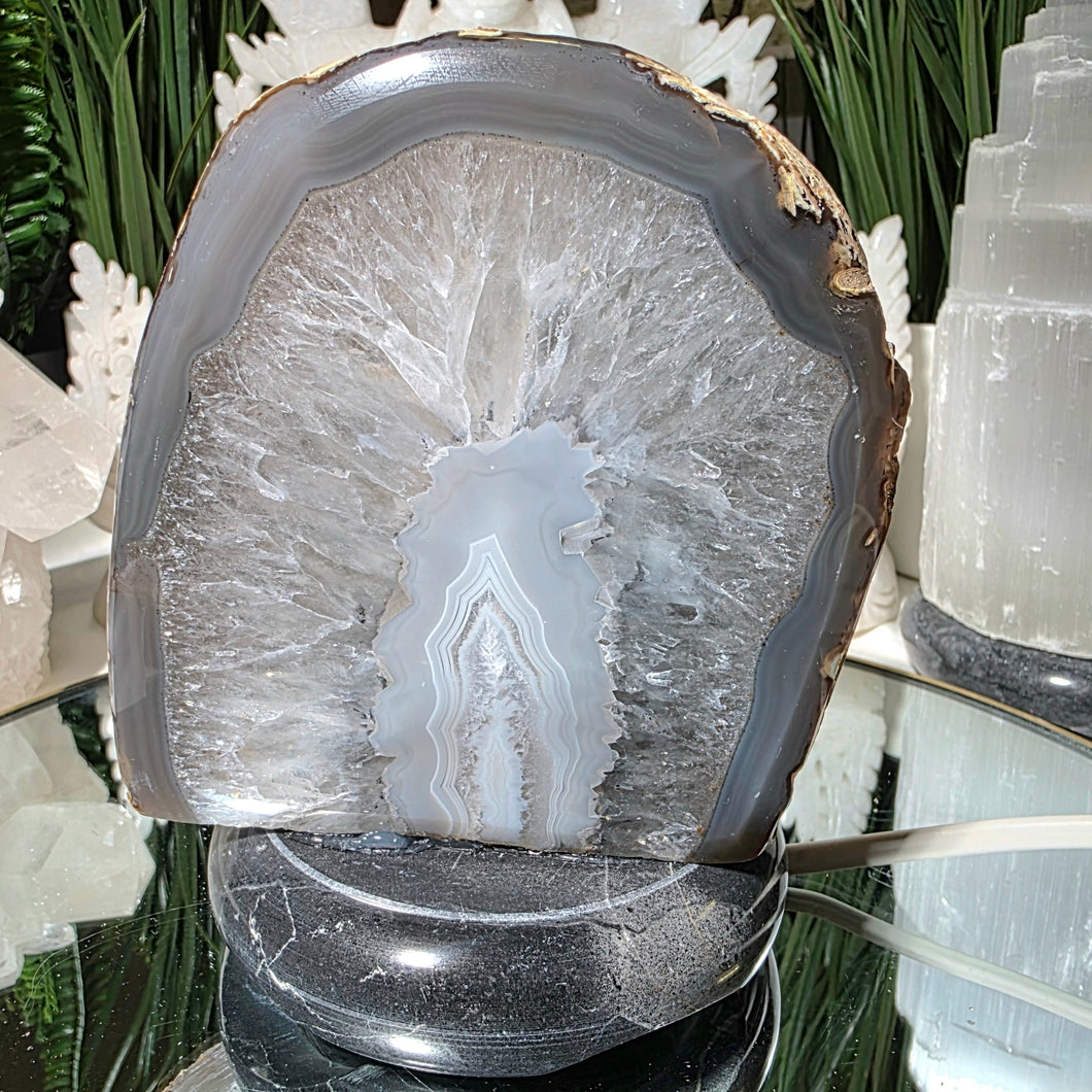 B Ware Kristall-Lampe Achat