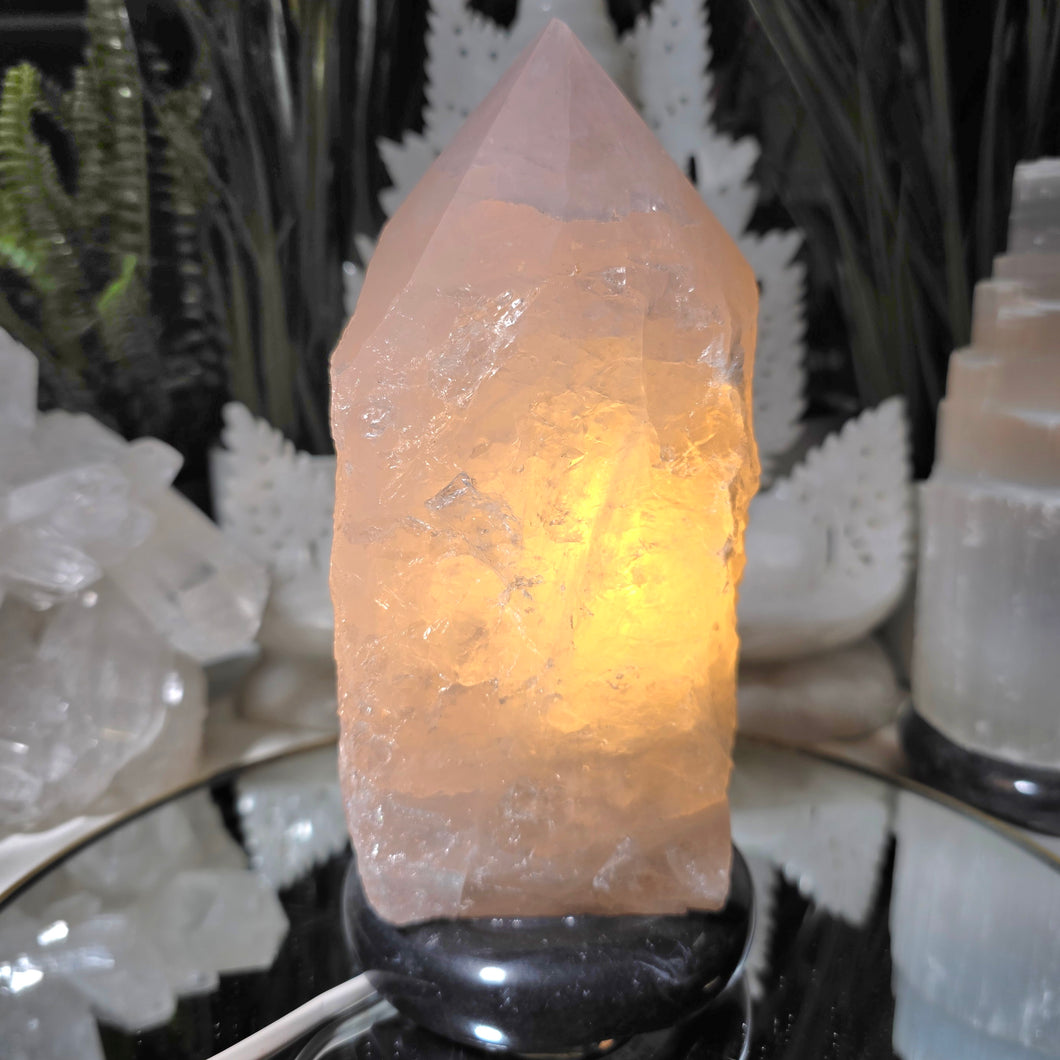 Kristall-Lampe Rosenquarz