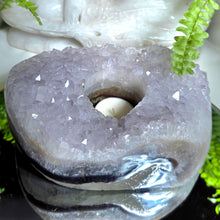 Lade das Bild in den Galerie-Viewer, Amethyst mit Achat Teelichthalter
