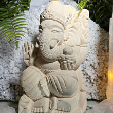 Lade das Bild in den Galerie-Viewer, XL Kalkstein Ganesha (handgefertigt) - Der Gott des Erfolgs &amp; Glücks
