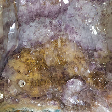 Lade das Bild in den Galerie-Viewer, XL Gold &amp; Lila Rarität Flower Amethyst Kathedralen Paar mit Calcit
