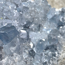 Lade das Bild in den Galerie-Viewer, Großer Coelestin Cluster mit Stand
