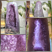Lade das Bild in den Galerie-Viewer, XL Amethyst Kathedrale mit Pink Amethyst poliert
