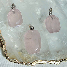 Lade das Bild in den Galerie-Viewer, Kettenanhänger Rosenquarz Silber Variation
