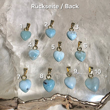 Lade das Bild in den Galerie-Viewer, Kettenanhänger Larimar Herz Gold Variation
