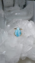 Laden und Abspielen von Videos im Galerie-Viewer, Ring Larimar Tropfen Gold (Ringgr. 53-65)
