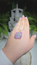 Laden und Abspielen von Videos im Galerie-Viewer, Kettenanhänger Amethyst Stalaktitauge Gold
