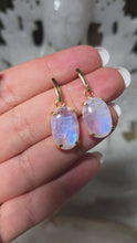 Laden und Abspielen von Videos im Galerie-Viewer, Ohrringe High Quality Regenbogen Mondstein Gold
