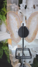 Laden und Abspielen von Videos im Galerie-Viewer, Achat Schmetterling mit Druzy auf Stand
