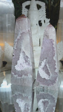 Laden und Abspielen von Videos im Galerie-Viewer, Achat Obelisk mit Zuckerkristall Drusen Set
