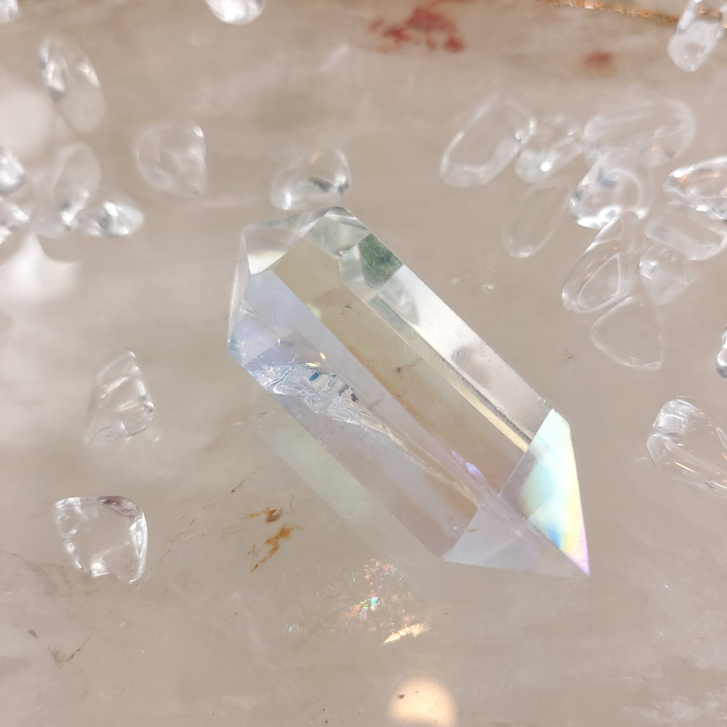 Bergkristall Doppelender mit Aura