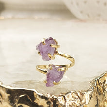 Lade das Bild in den Galerie-Viewer, Zwillingsring Amethyst Gold
